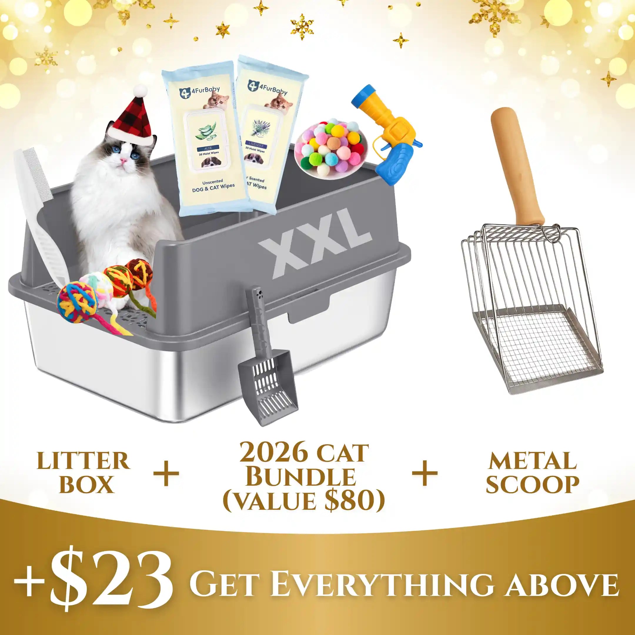 XXL Stainless Steel Cat Litter Box with Lid –  My cat's litter box outlasted my last relationship 😂 — stainless steel, rust-proof, odor-free forever"