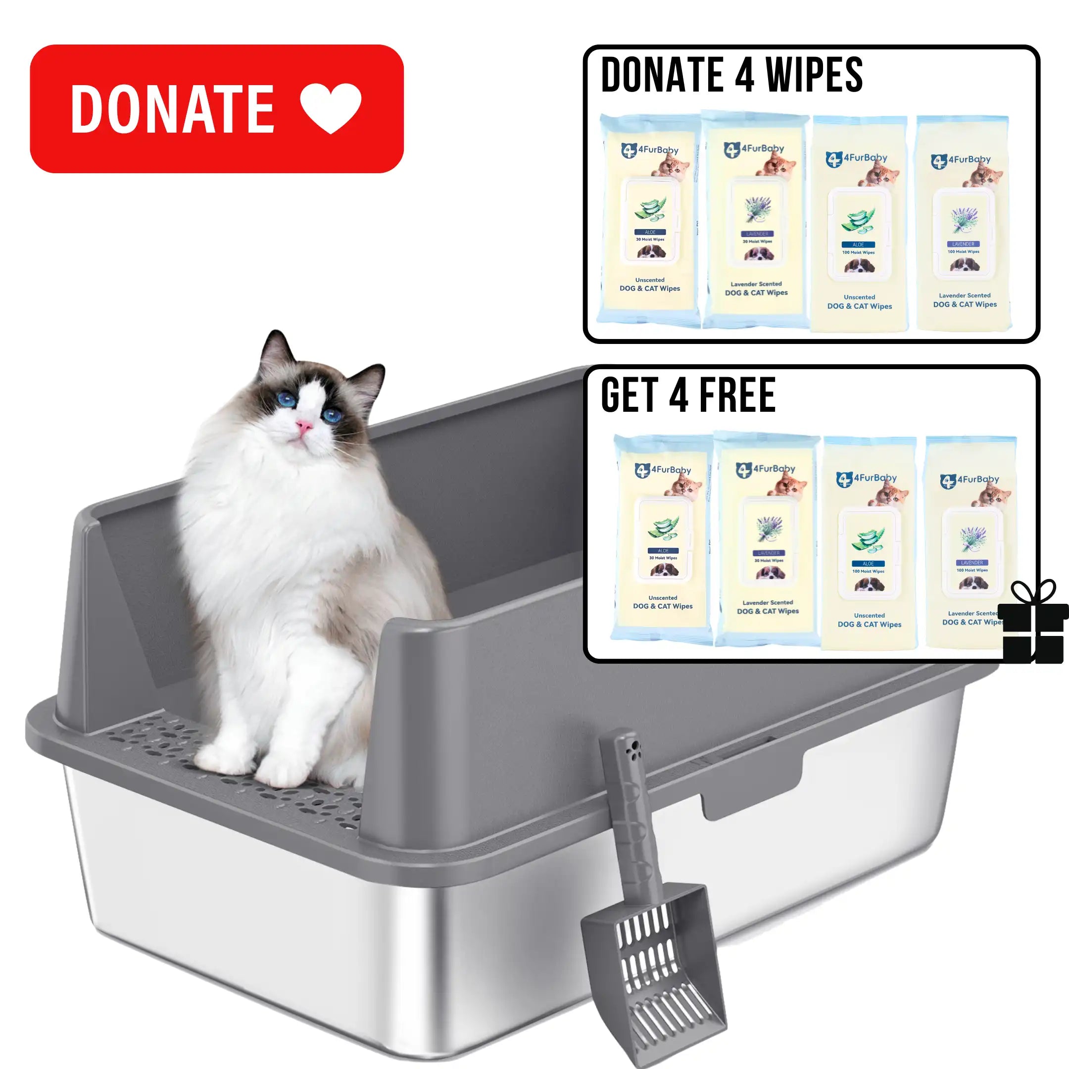 XXL Stainless Steel Cat Litter Box with Lid –  My cat's litter box outlasted my last relationship 😂 — stainless steel, rust-proof, odor-free forever"