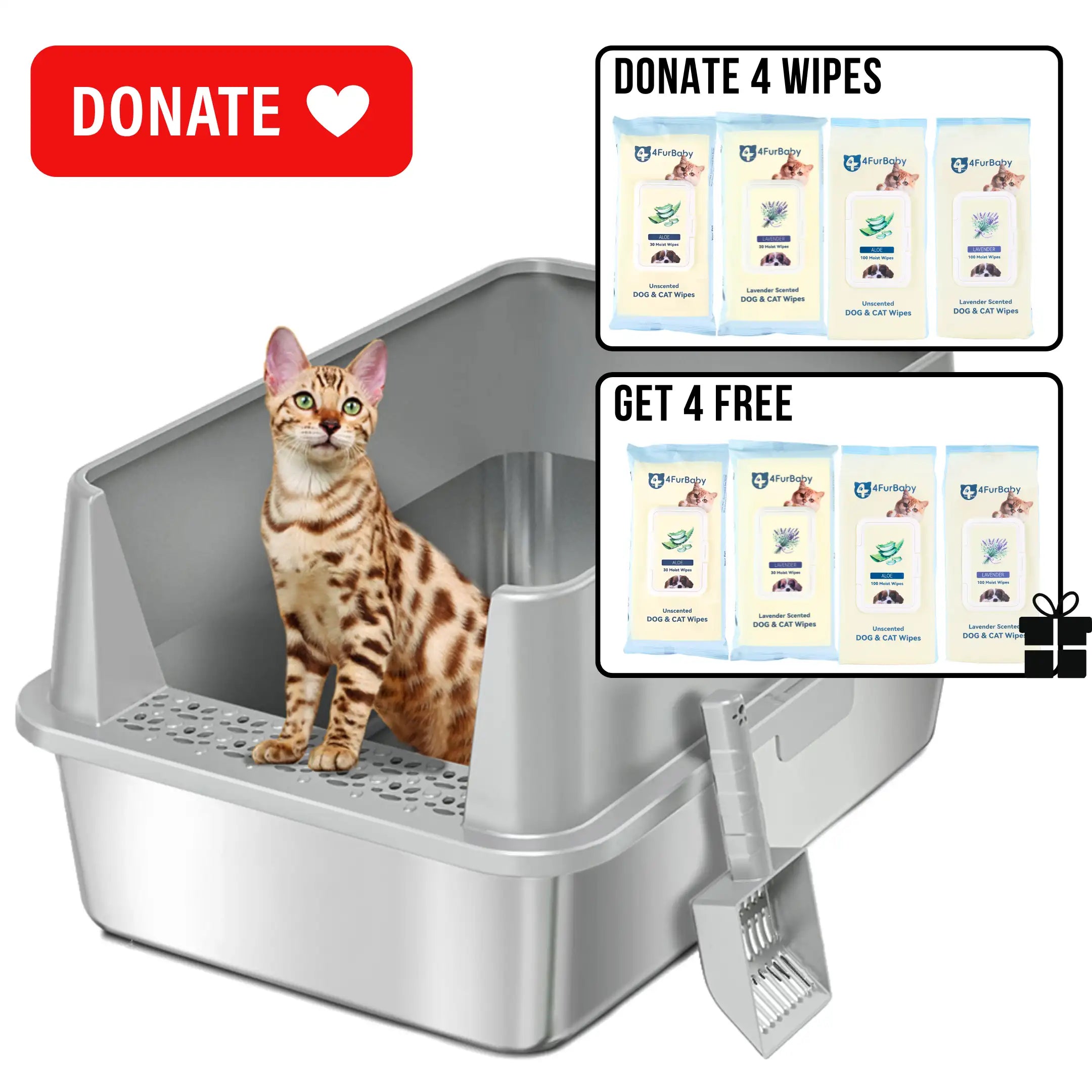 XXL Stainless Steel Cat Litter Box with Lid –  My cat's litter box outlasted my last relationship 😂 — stainless steel, rust-proof, odor-free forever"