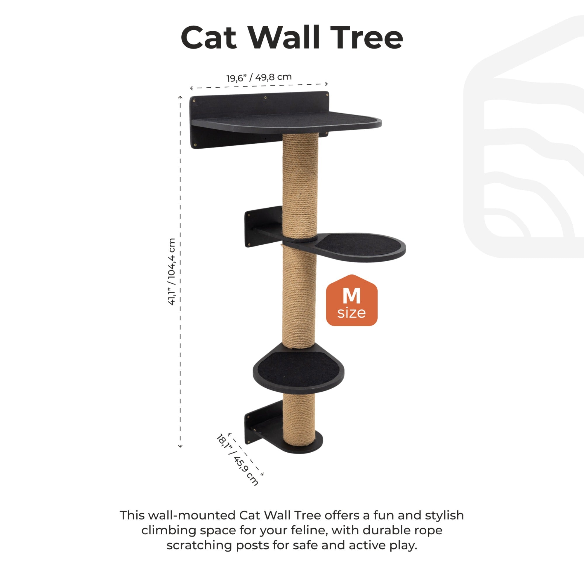 Peaceful Medium Cat Tree – Black