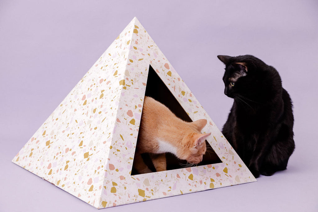 'Terrazzo' Cardboard Cat Pyramid! The cardboard box your cat deserves — made in the USA!