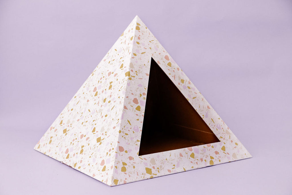 'Terrazzo' Cardboard Cat Pyramid! The cardboard box your cat deserves — made in the USA!